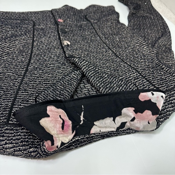 St. John Evening Metallic Knit Button Front Jacket in Black - Picture 8 of 10